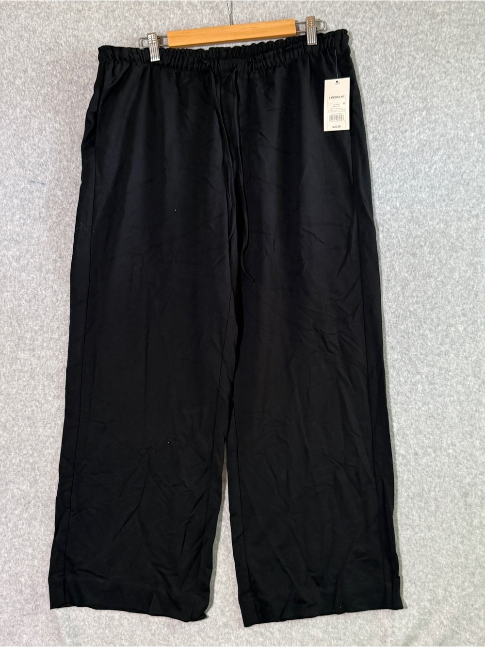 a new day Wide Leg Black Drawstring Pants